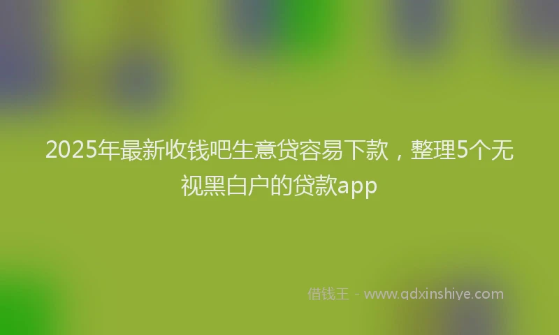 2025年最新收钱吧生意贷容易下款，整理5个无视黑白户的贷款app