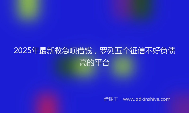 2025年最新救急呗借钱，罗列五个征信不好负债高的平台