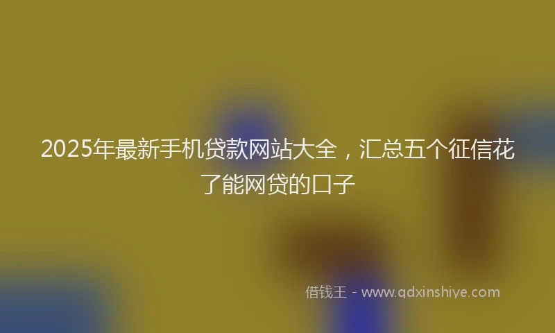 2025年最新手机贷款网站大全，汇总五个征信花了能网贷的口子