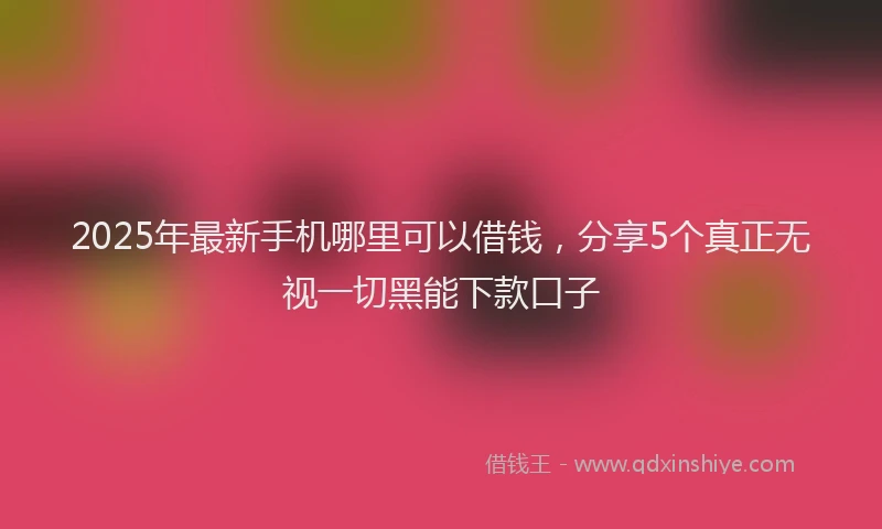 2025年最新手机哪里可以借钱，分享5个真正无视一切黑能下款口子