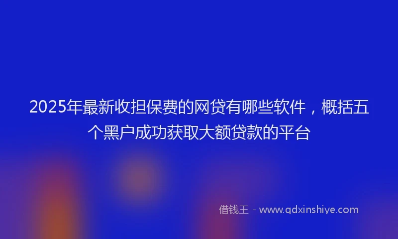 2025年最新收担保费的网贷有哪些软件，概括五个黑户成功获取大额贷款的平台