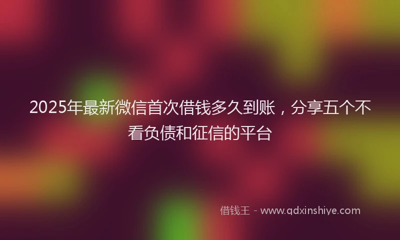 2025年最新微信首次借钱多久到账，分享五个不看负债和征信的平台