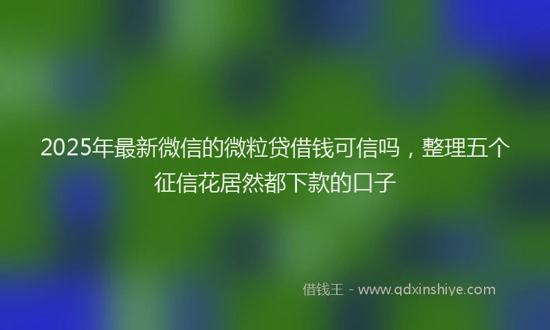 2025年最新微信的微粒贷借钱可信吗，整理五个征信花居然都下款的口子