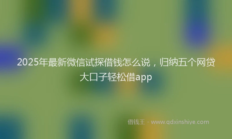 2025年最新微信试探借钱怎么说，归纳五个网贷大口子轻松借app