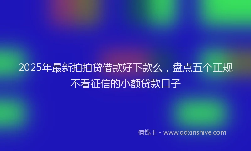 2025年最新拍拍贷借款好下款么，盘点五个正规不看征信的小额贷款口子