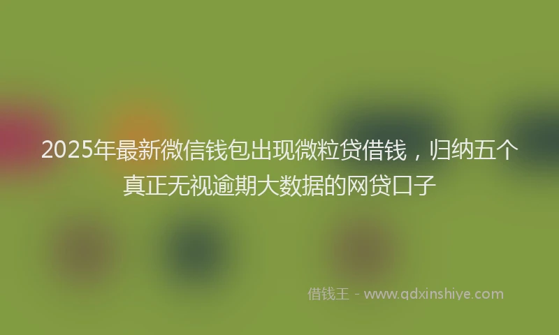 2025年最新微信钱包出现微粒贷借钱，归纳五个真正无视逾期大数据的网贷口子