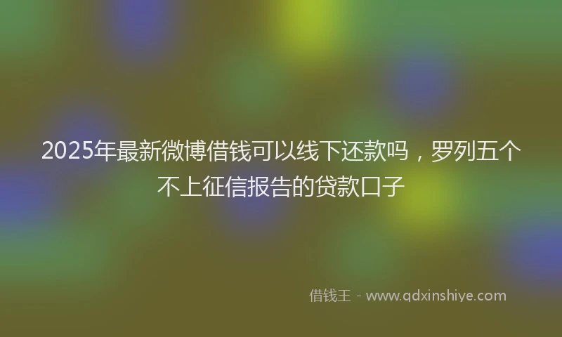2025年最新微博借钱可以线下还款吗，罗列五个不上征信报告的贷款口子