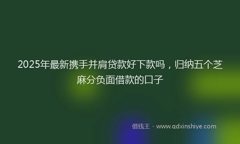 2025年最新携手并肩贷款好下款吗，归纳五个芝麻分负面借款的口子