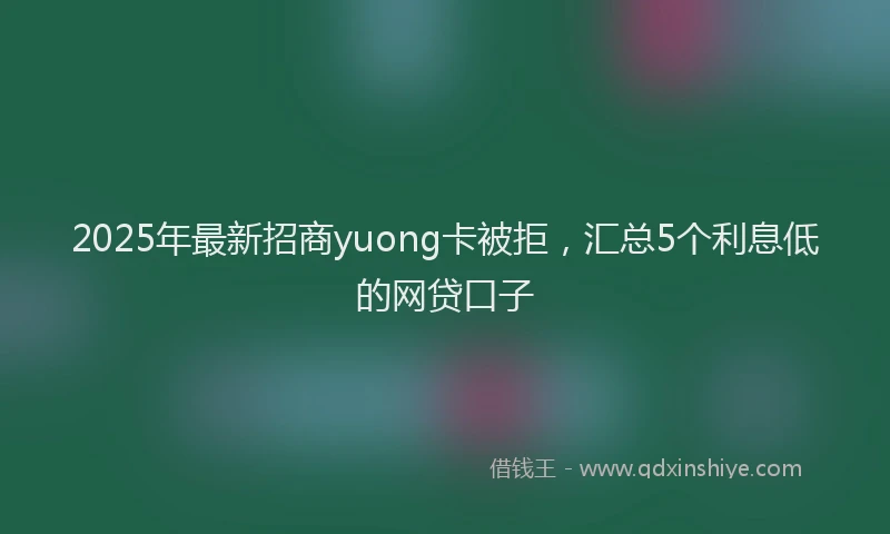 2025年最新招商yuong卡被拒，汇总5个利息低的网贷口子