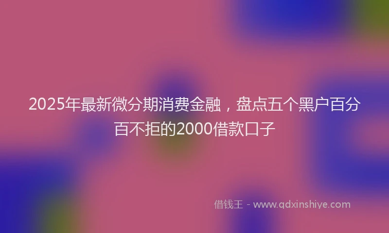 2025年最新微分期消费金融，盘点五个黑户百分百不拒的2000借款口子