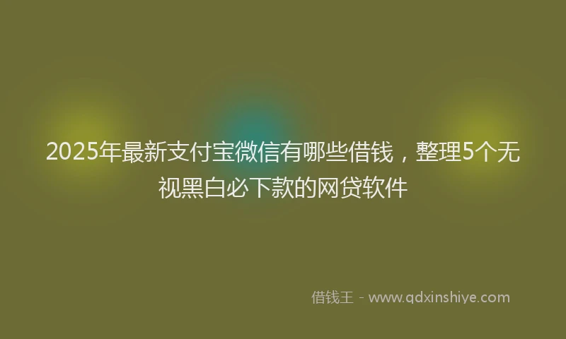 2025年最新支付宝微信有哪些借钱，整理5个无视黑白必下款的网贷软件