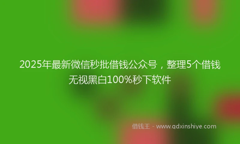 2025年最新微信秒批借钱公众号，整理5个借钱无视黑白100%秒下软件