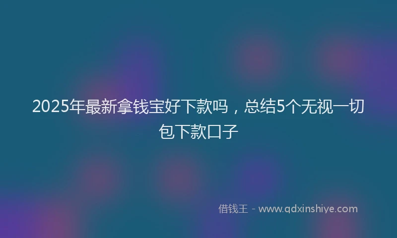 2025年最新拿钱宝好下款吗，总结5个无视一切包下款口子