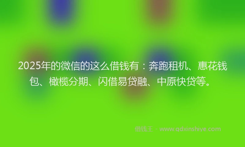 2025年的微信的这么借钱有：奔跑租机、惠花钱包、橄榄分期、闪借易贷融、中原快贷等。