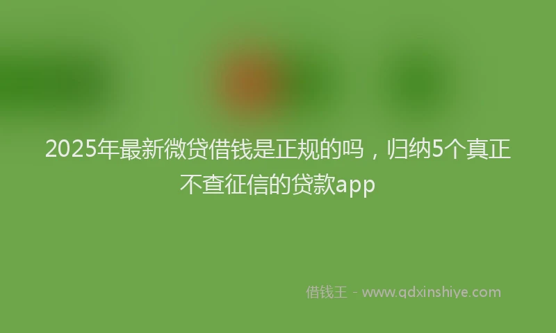 2025年最新微贷借钱是正规的吗，归纳5个真正不查征信的贷款app