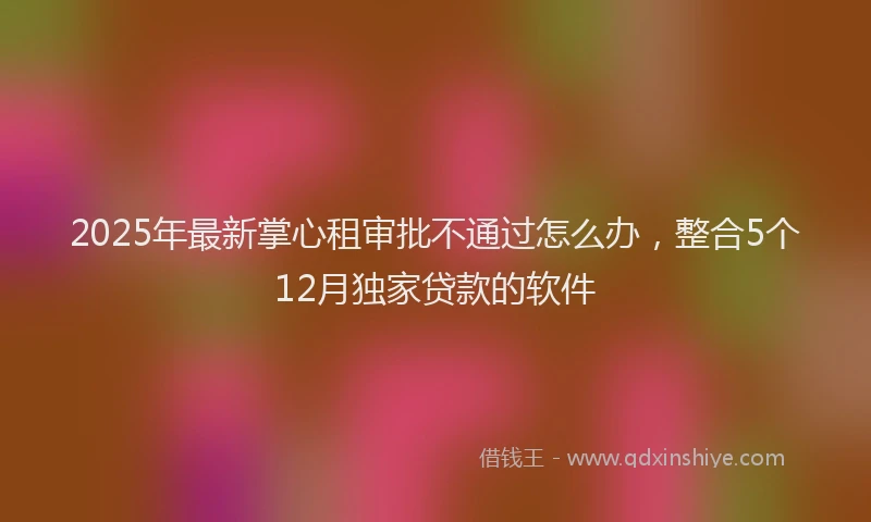2025年最新掌心租审批不通过怎么办，整合5个12月独家贷款的软件