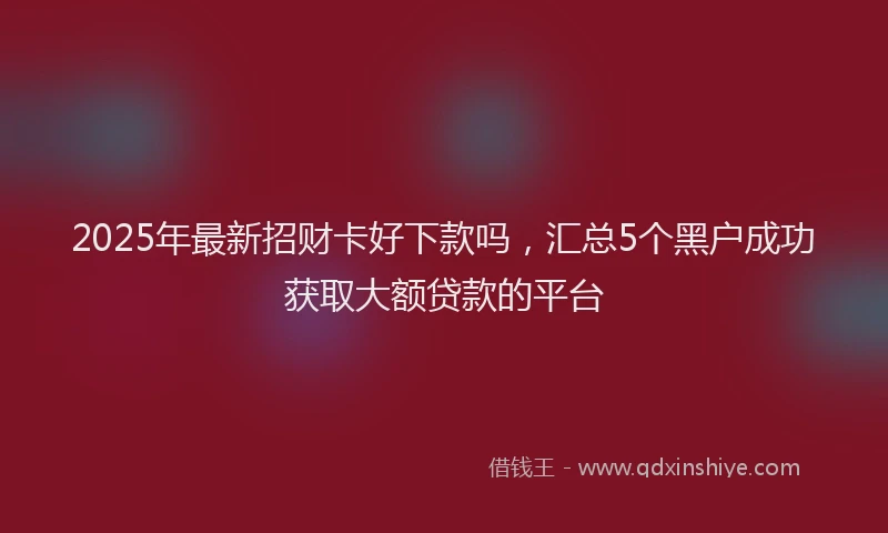 2025年最新招财卡好下款吗，汇总5个黑户成功获取大额贷款的平台