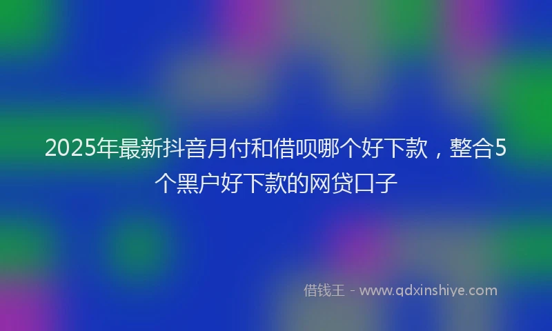 2025年最新抖音月付和借呗哪个好下款，整合5个黑户好下款的网贷口子
