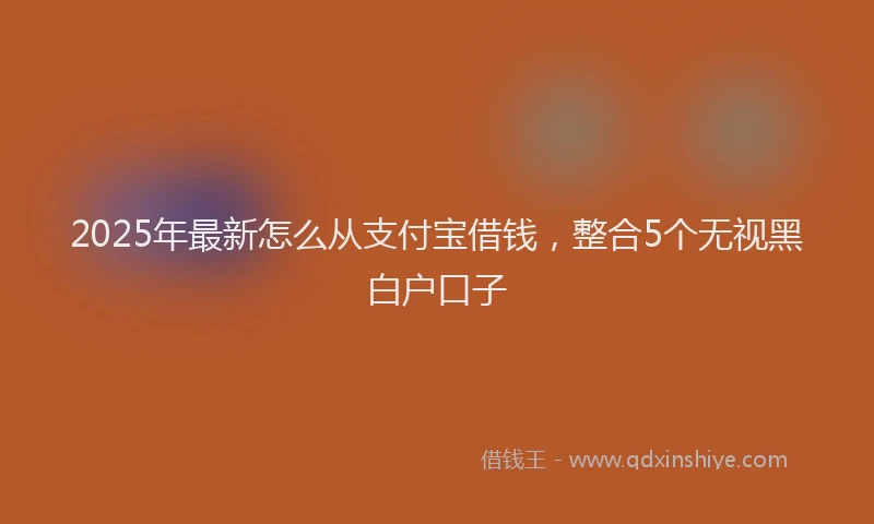 2025年最新怎么从支付宝借钱，整合5个无视黑白户口子