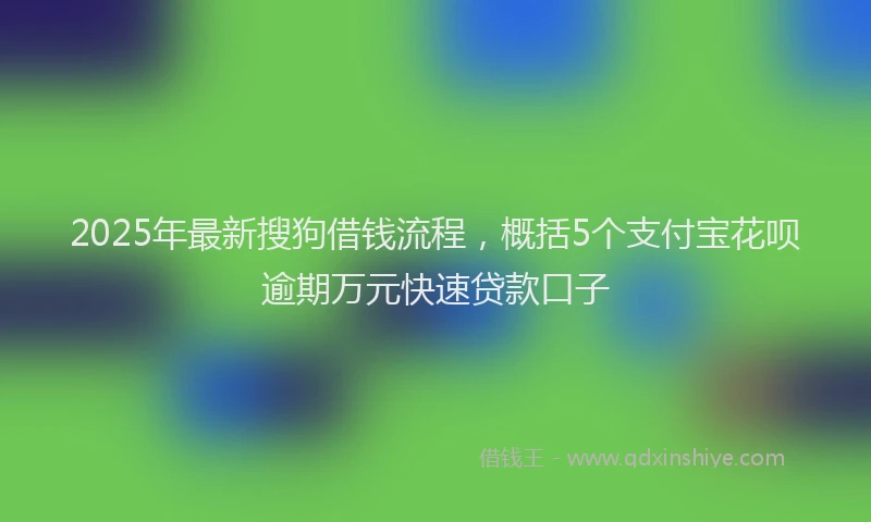 2025年最新搜狗借钱流程，概括5个支付宝花呗逾期万元快速贷款口子
