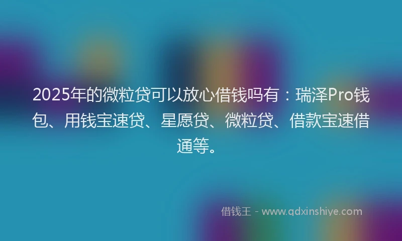 2025年的微粒贷可以放心借钱吗有：瑞泽Pro钱包、用钱宝速贷、星愿贷、微粒贷、借款宝速借通等。