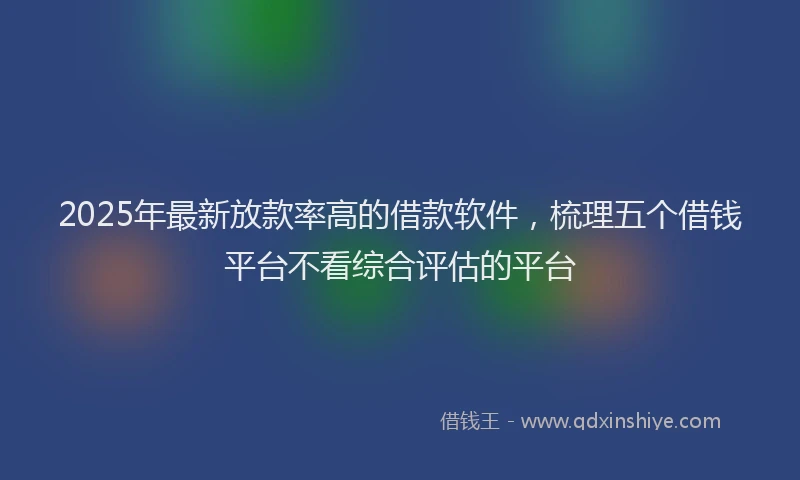 2025年最新放款率高的借款软件，梳理五个借钱平台不看综合评估的平台