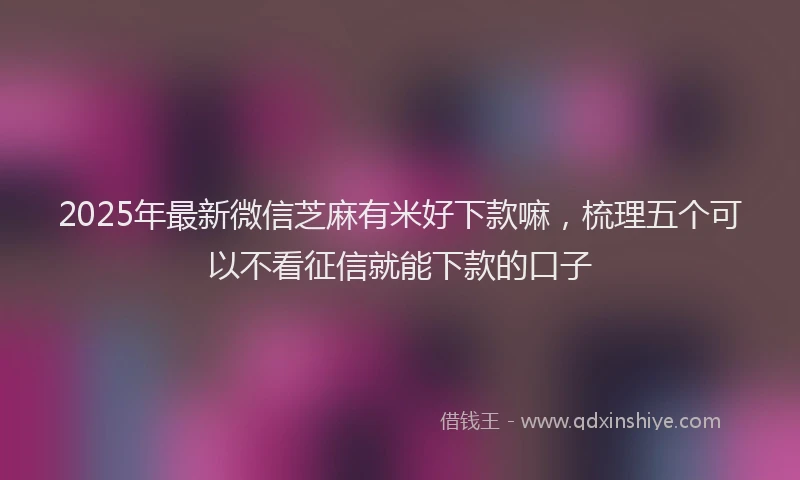 2025年最新微信芝麻有米好下款嘛，梳理五个可以不看征信就能下款的口子