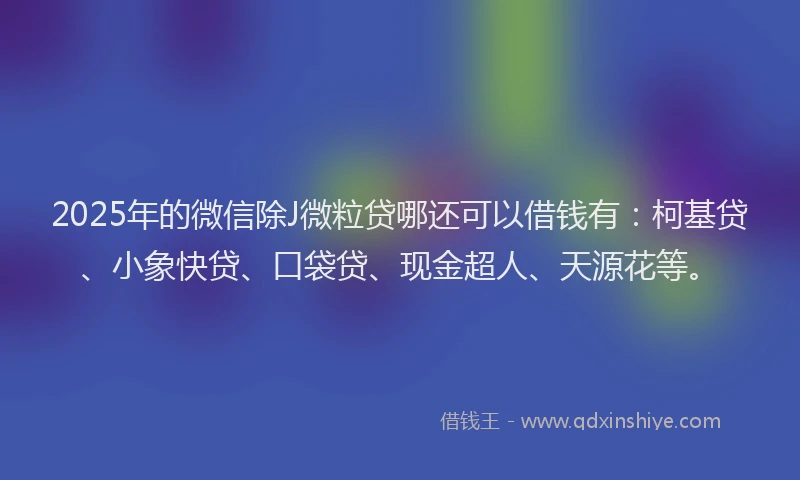 2025年的微信除J微粒贷哪还可以借钱有：柯基贷、小象快贷、口袋贷、现金超人、天源花等。