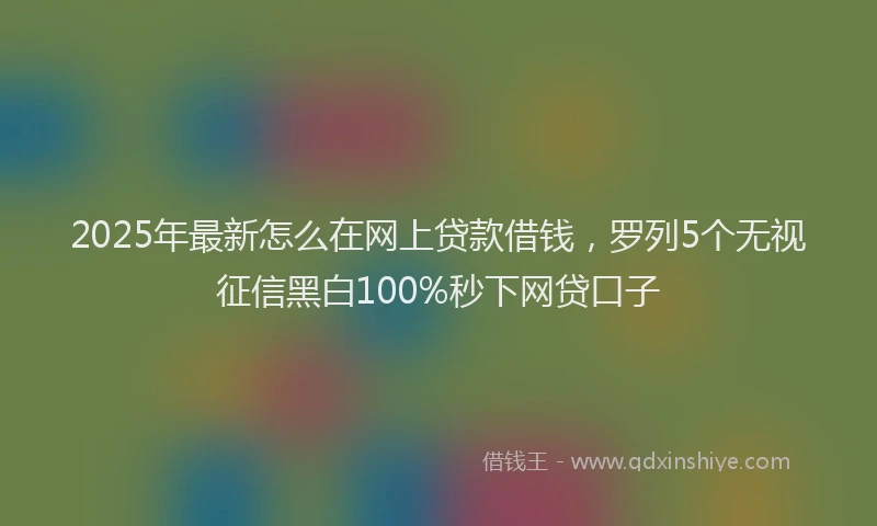 2025年最新怎么在网上贷款借钱，罗列5个无视征信黑白100%秒下网贷口子