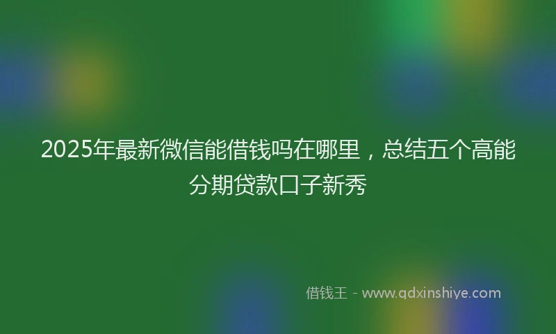 2025年最新微信能借钱吗在哪里，总结五个高能分期贷款口子新秀