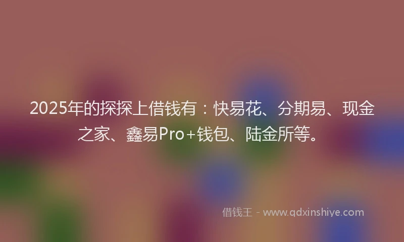 2025年的探探上借钱有：快易花、分期易、现金之家、鑫易Pro+钱包、陆金所等。