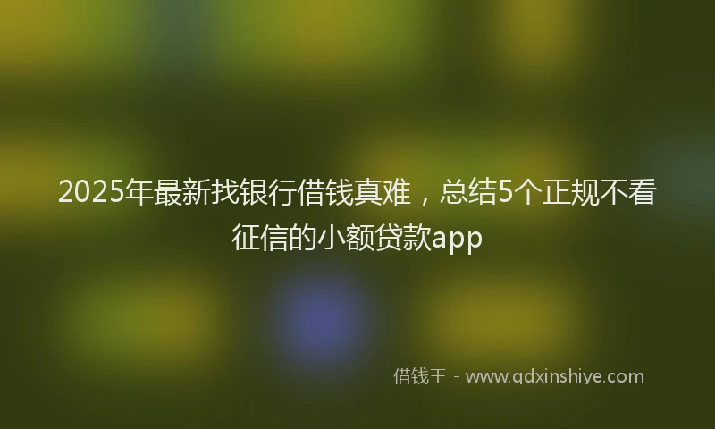 2025年最新找银行借钱真难，总结5个正规不看征信的小额贷款app