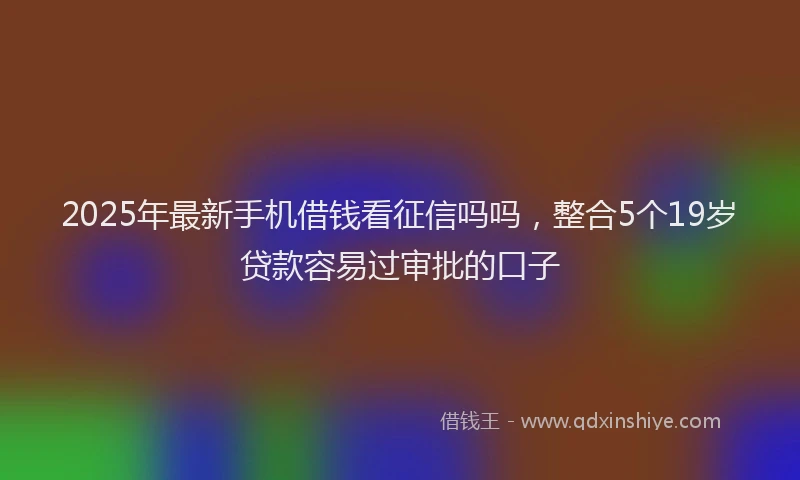 2025年最新手机借钱看征信吗吗，整合5个19岁贷款容易过审批的口子