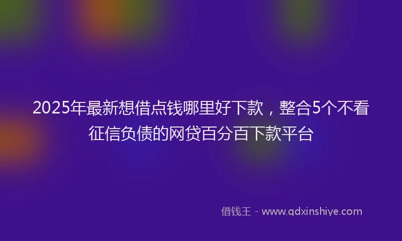 2025年最新想借点钱哪里好下款，整合5个不看征信负债的网贷百分百下款平台