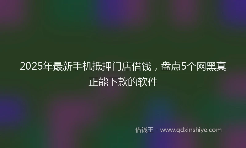 2025年最新手机抵押门店借钱，盘点5个网黑真正能下款的软件
