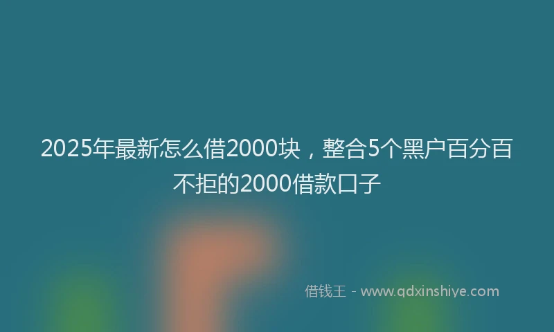 2025年最新怎么借2000块，整合5个黑户百分百不拒的2000借款口子