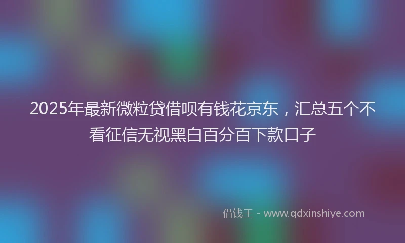 2025年最新微粒贷借呗有钱花京东，汇总五个不看征信无视黑白百分百下款口子