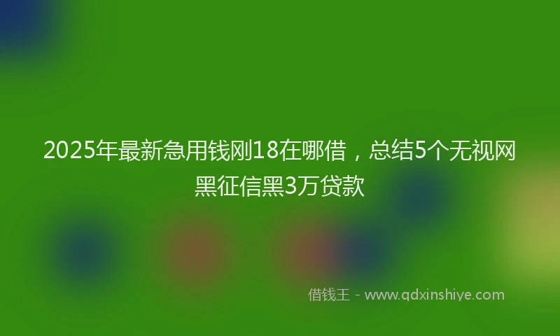 2025年最新急用钱刚18在哪借，总结5个无视网黑征信黑3万贷款