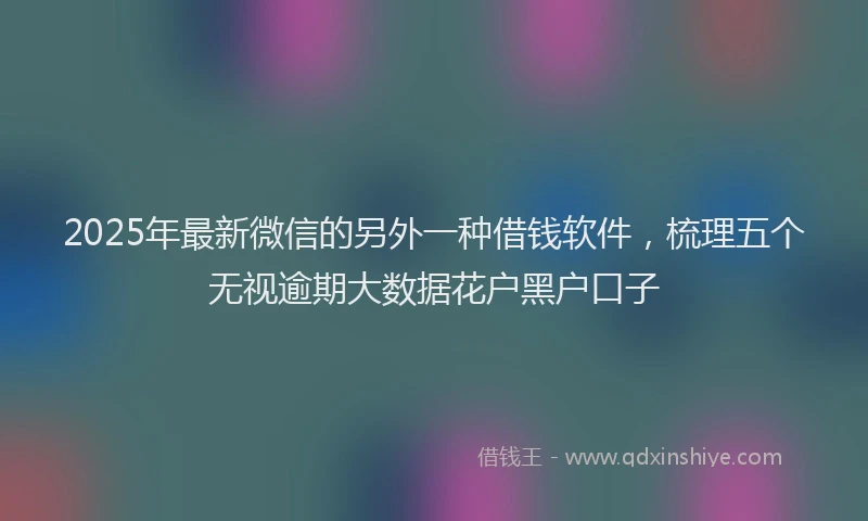 2025年最新微信的另外一种借钱软件，梳理五个无视逾期大数据花户黑户口子