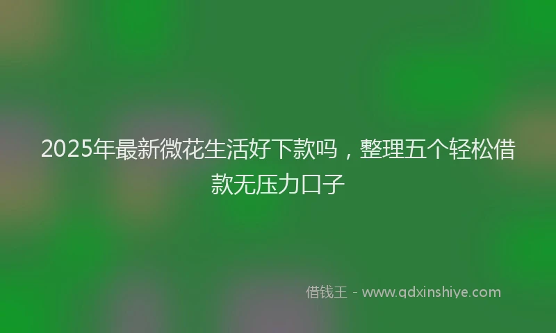 2025年最新微花生活好下款吗，整理五个轻松借款无压力口子
