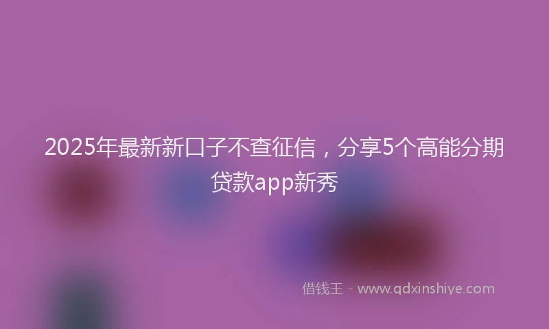 2025年最新新口子不查征信，分享5个高能分期贷款app新秀