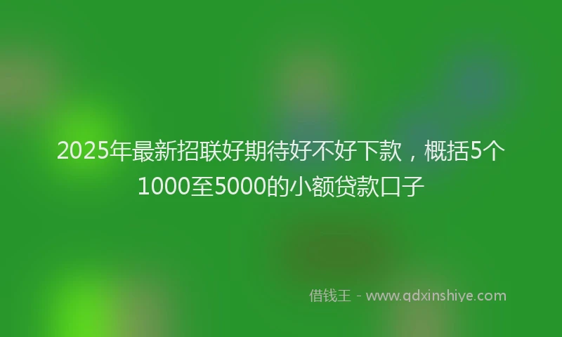 2025年最新招联好期待好不好下款，概括5个1000至5000的小额贷款口子
