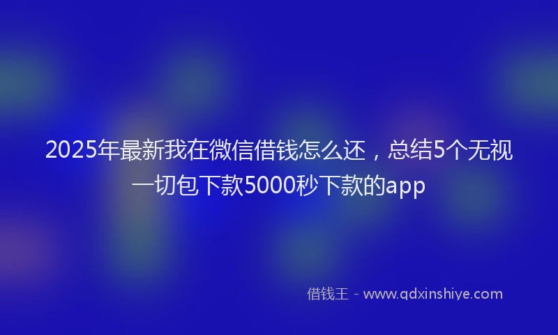 2025年最新我在微信借钱怎么还，总结5个无视一切包下款5000秒下款的app