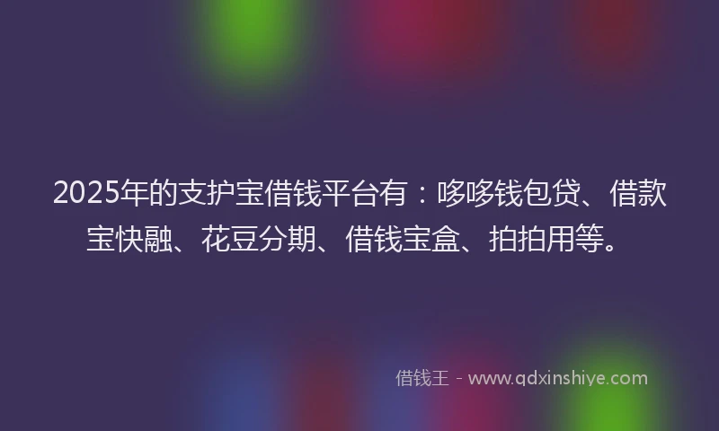 2025年的支护宝借钱平台有：哆哆钱包贷、借款宝快融、花豆分期、借钱宝盒、拍拍用等。