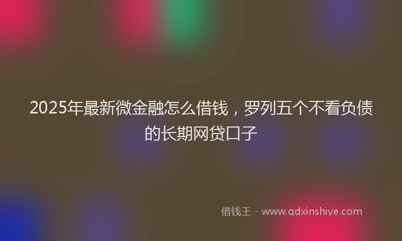 2025年最新微金融怎么借钱，罗列五个不看负债的长期网贷口子