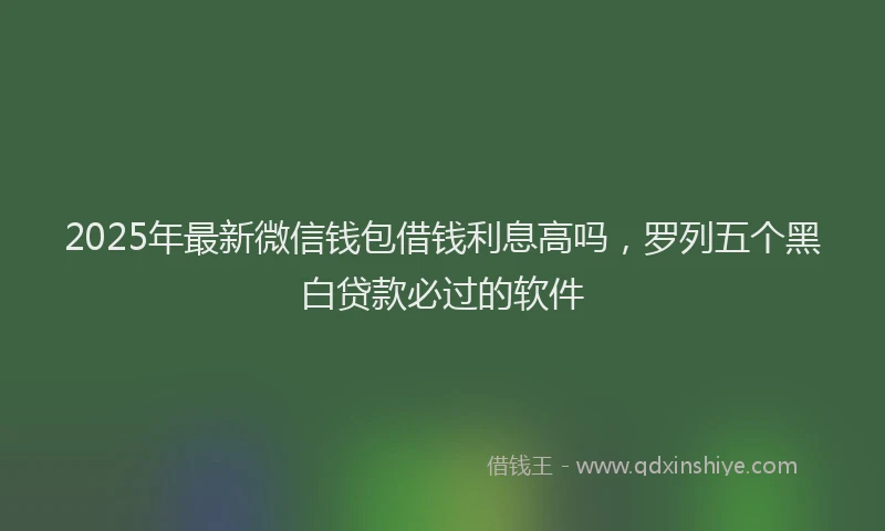 2025年最新微信钱包借钱利息高吗，罗列五个黑白贷款必过的软件