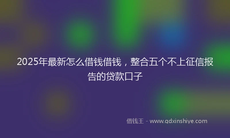 2025年最新怎么借钱借钱，整合五个不上征信报告的贷款口子