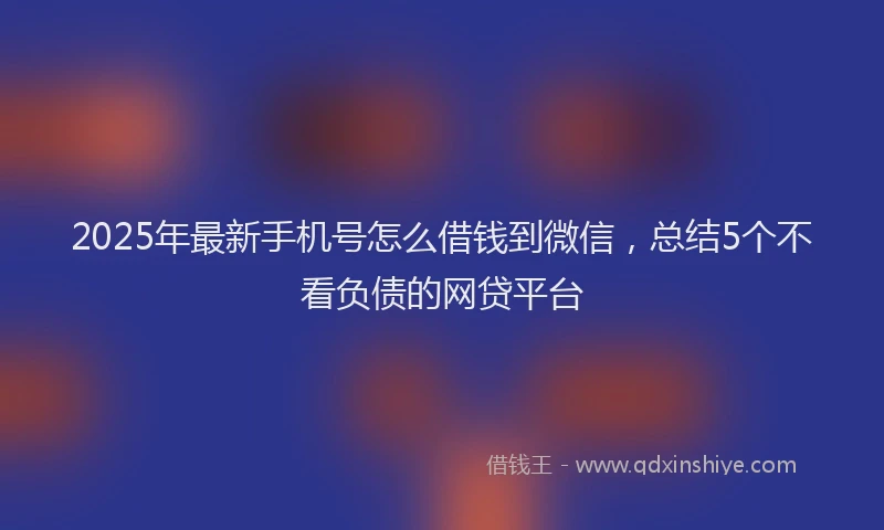 2025年最新手机号怎么借钱到微信，总结5个不看负债的网贷平台