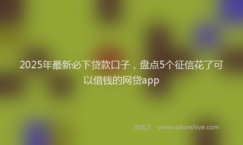 2025年最新必下贷款口子，盘点5个征信花了可以借钱的网贷app