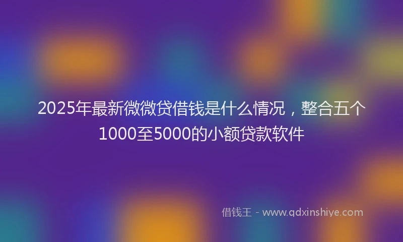 2025年最新微微贷借钱是什么情况，整合五个1000至5000的小额贷款软件
